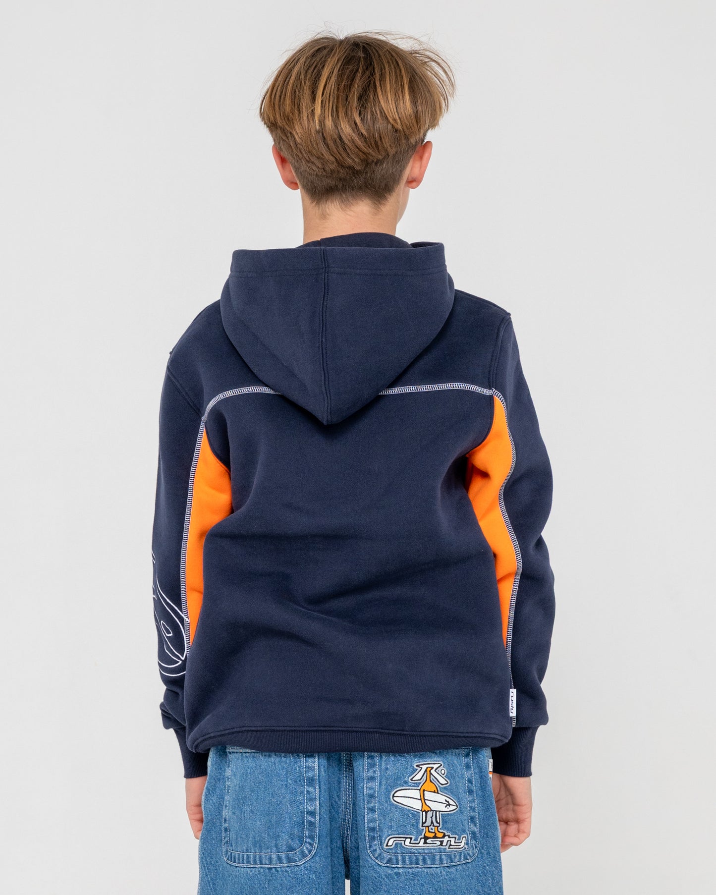 Canguro Rusty Titan Hooded Fleece Boys Navy Blue