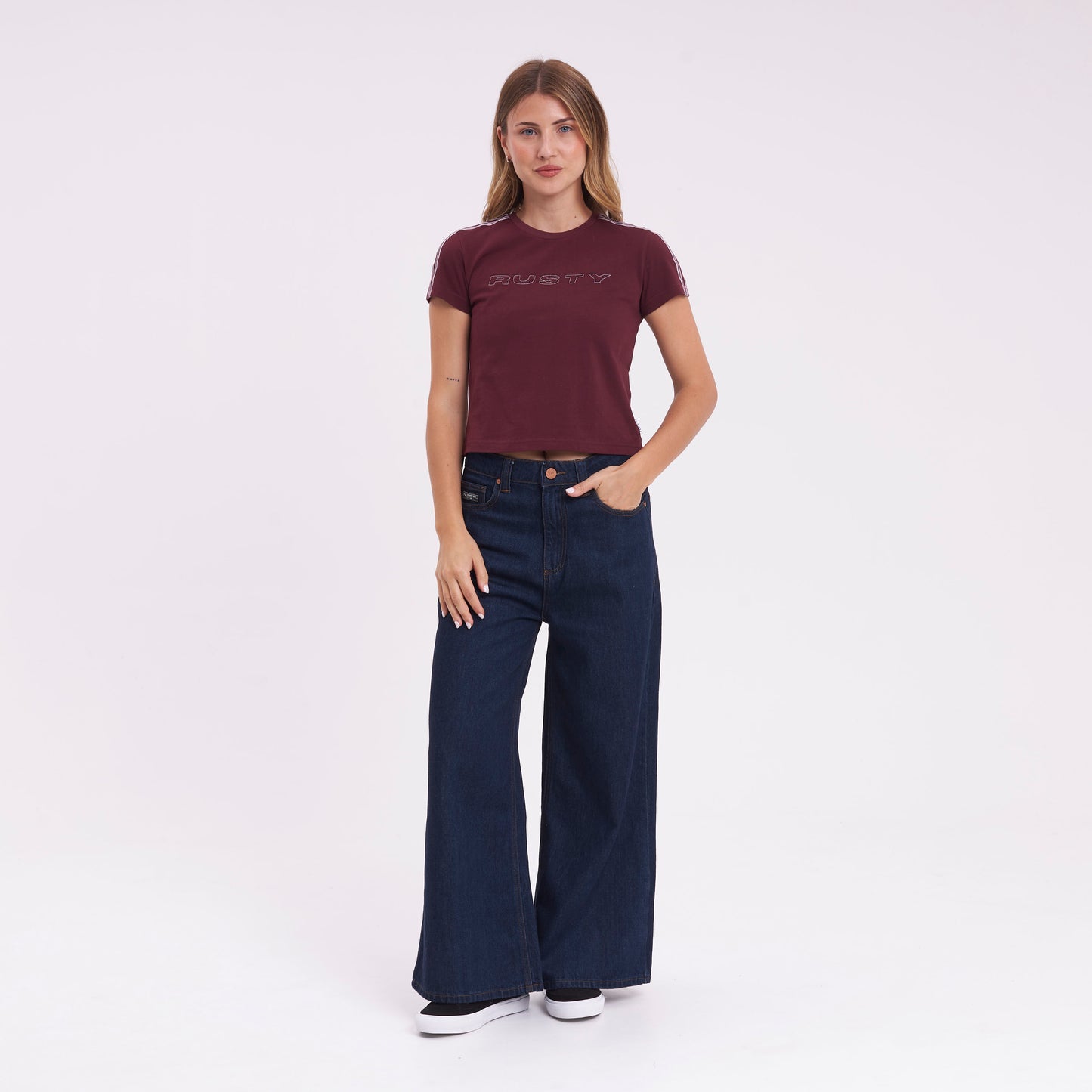 Jean Rusty Wendy Hi Rise Wide Leg Jean Ld Deep Blue