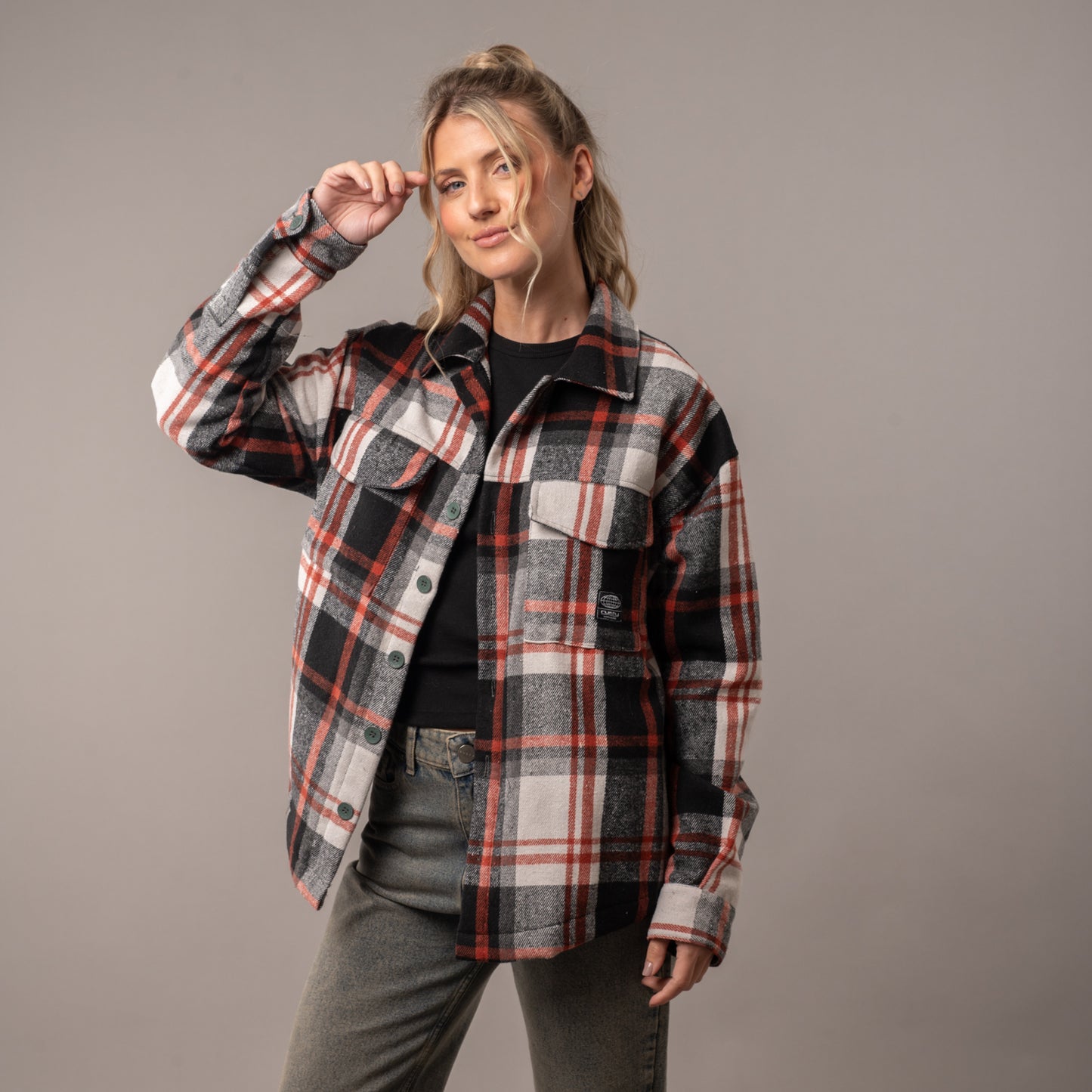 Camisa Ml Rusty Worldwide Oversize Flannel Shirt Ld Salsa