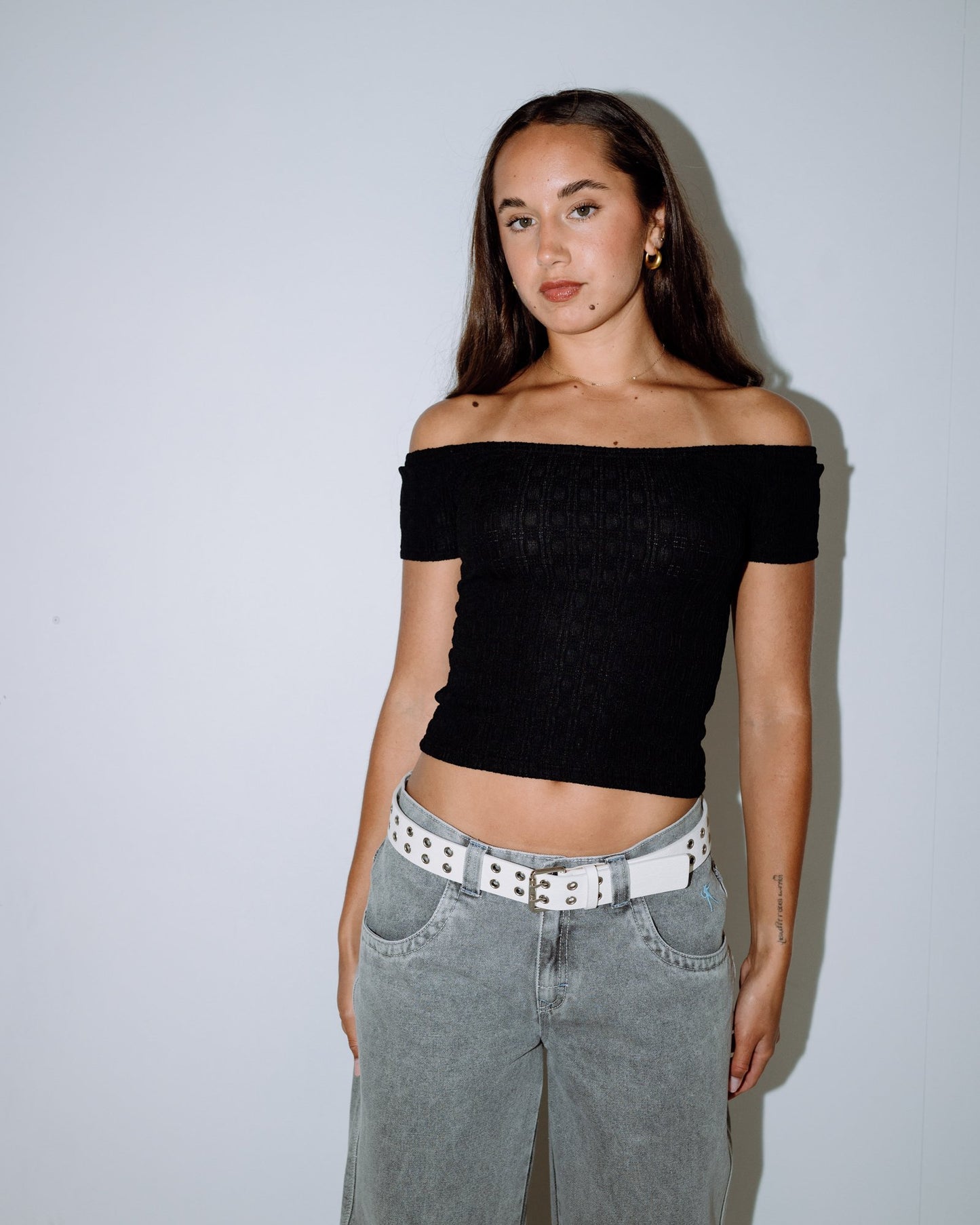 Cinturon Rusty Xoxo Eyelet Belt* Off White