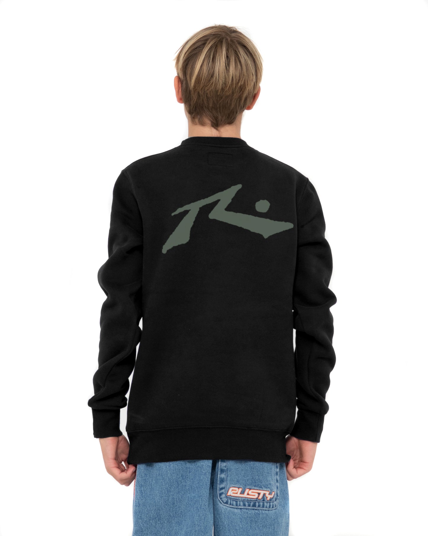 buzo_rusty_competition_crew_jr_black_army#VT#BLACK/ARMY