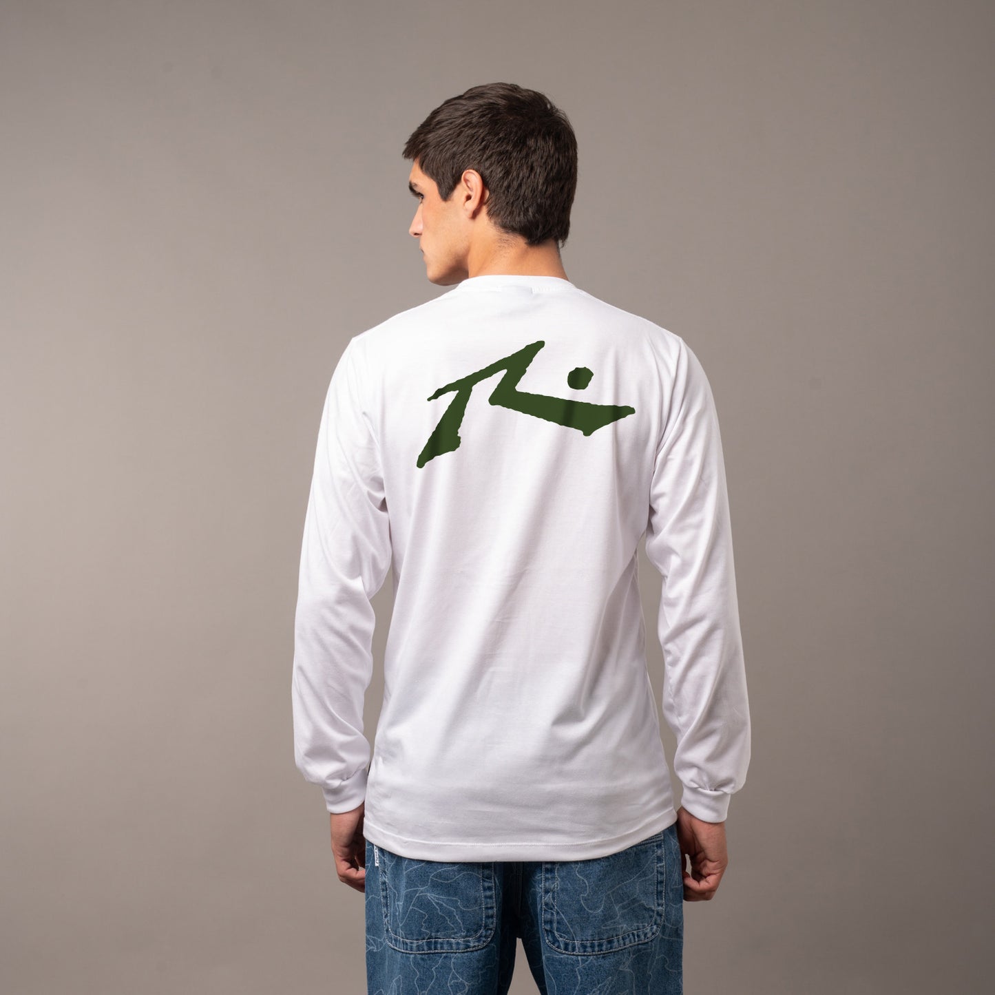 Remera Rusty Competition Ls White/Military Green