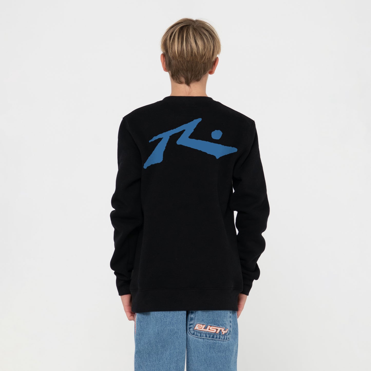 Buzo Rusty Competition Crew Jr Black/Atlantic Blue