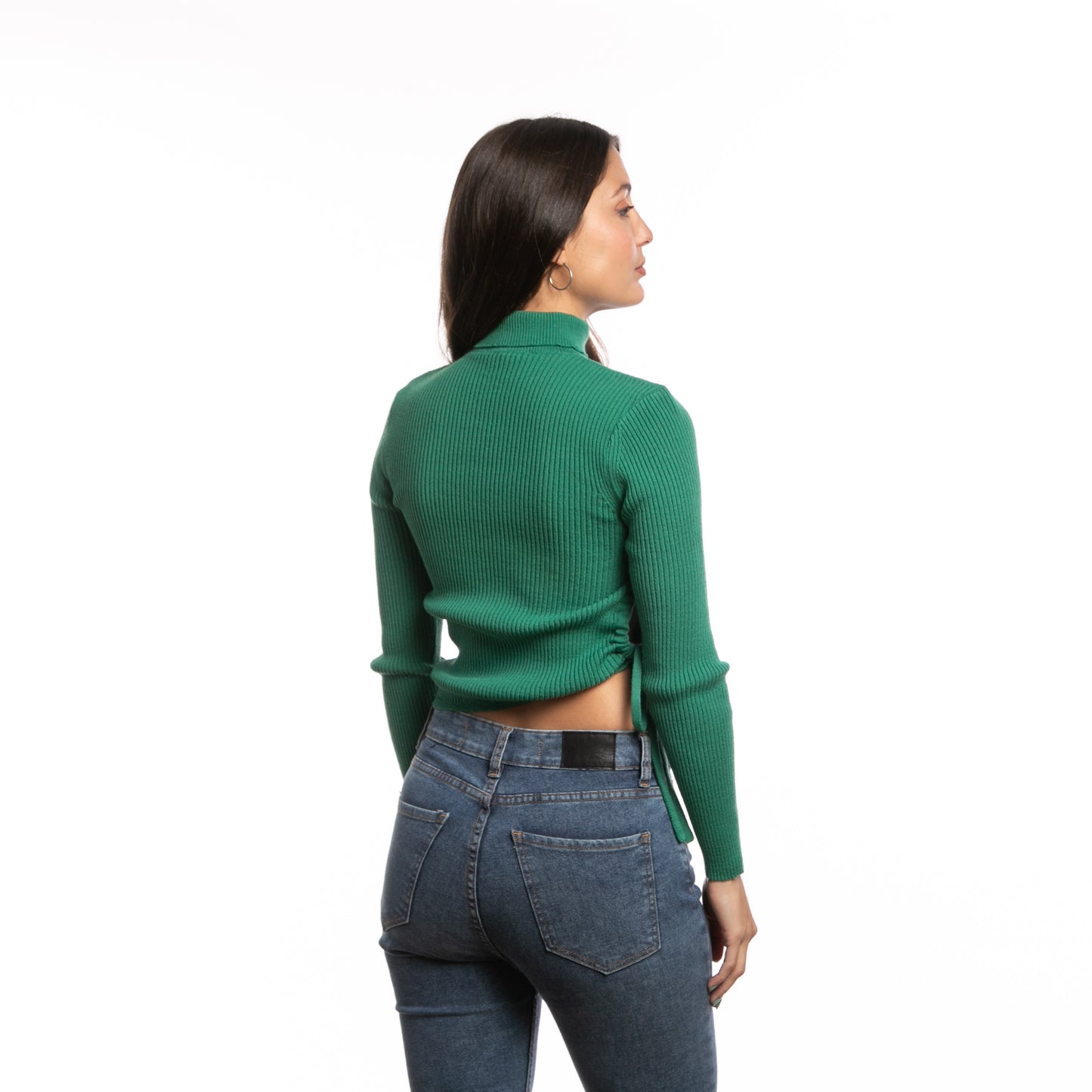 Sweater Rusty Gathered Hi Neck Knit Ld