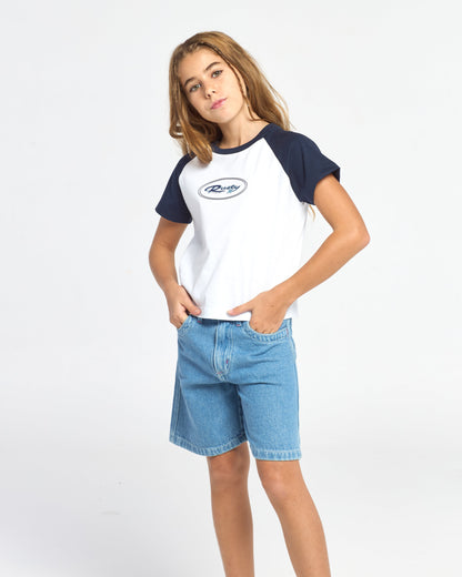 Remera Mc Rusty Tuff Raglan Baby Tee Girls White
