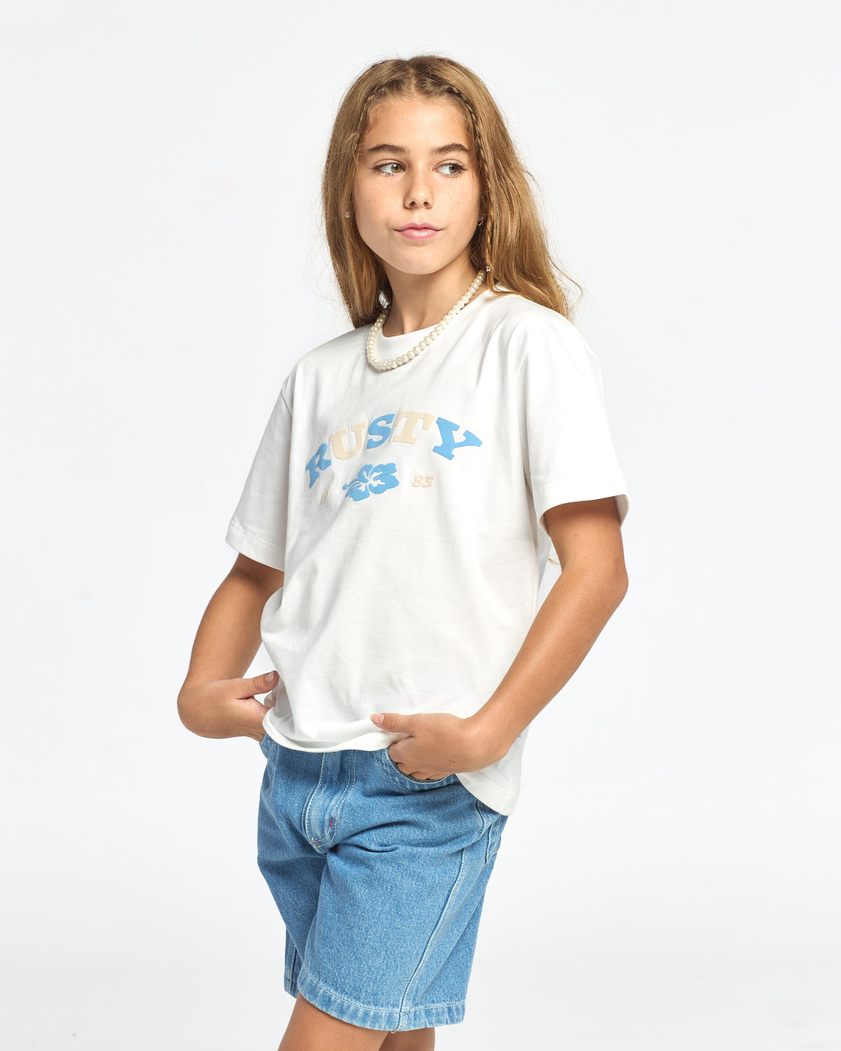 Remera Mc Rusty Loco Standard Tee Girls Ecru