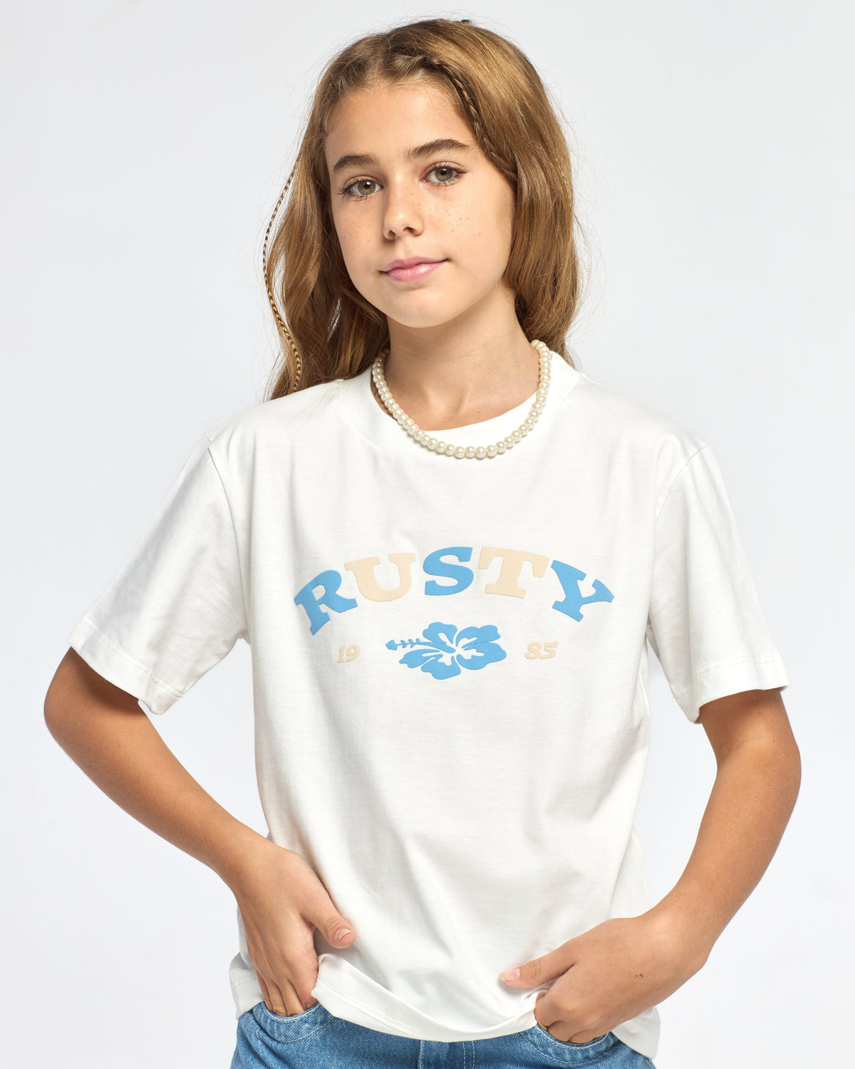 Remera Mc Rusty Loco Standard Tee Girls Ecru