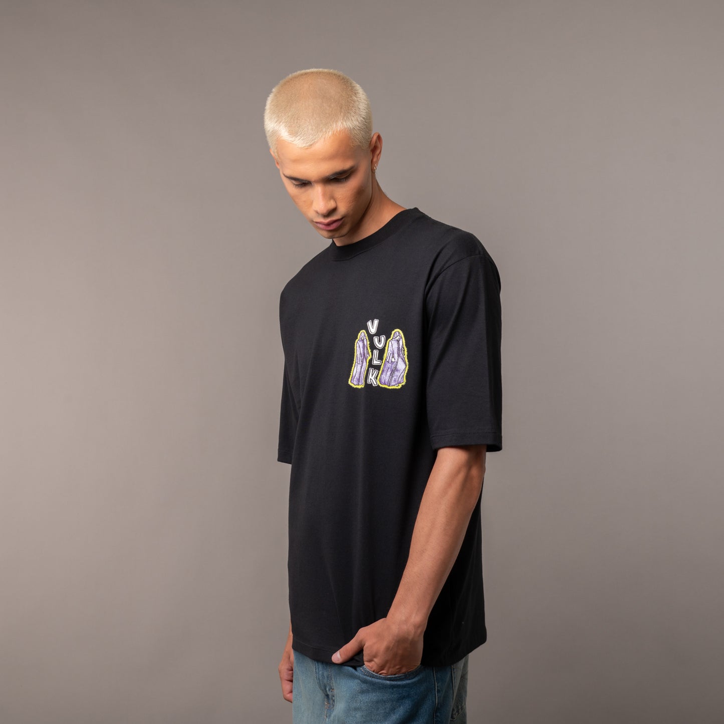 Remera Vulk Strokes Black