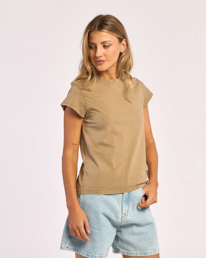Remera Mc Rusty Sugar Process Tee Ld Taupe