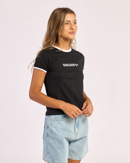 Remera Mc Rusty Classic Ringer Baby Tee Ld Black