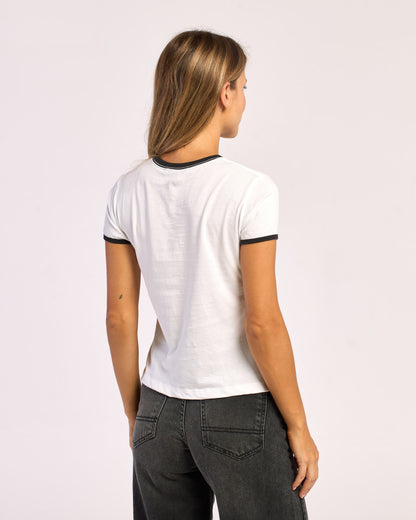 Remera Mc Rusty Classic Ringer Baby Tee Ld White