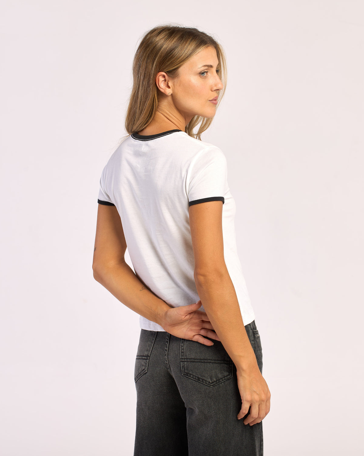 Remera Mc Rusty Classic Ringer Baby Tee Ld White