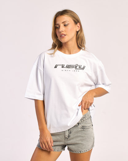 Remera Mc Rusty Metallic Rusty Boxy Tee Ld White