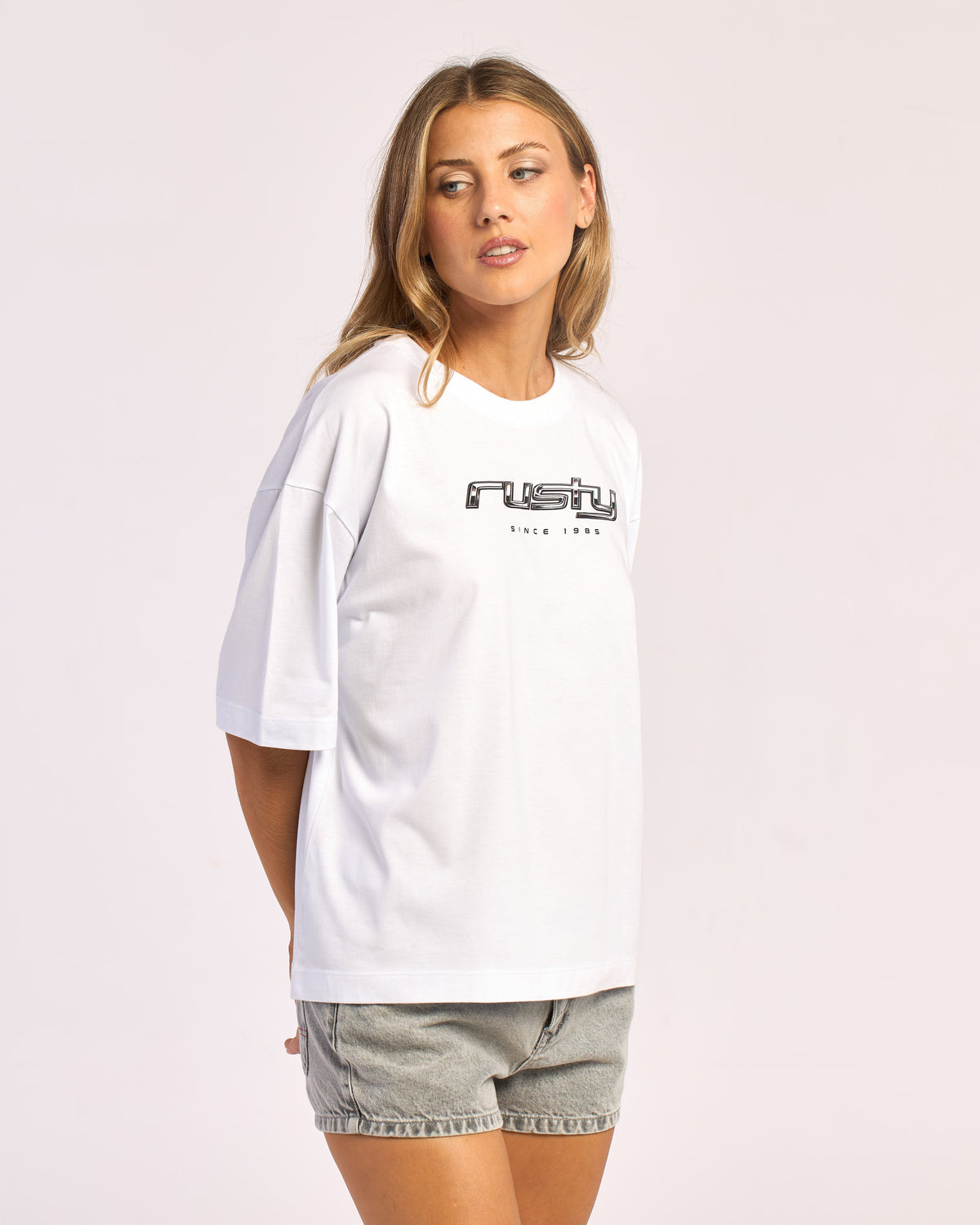 Remera Mc Rusty Metallic Rusty Boxy Tee Ld White