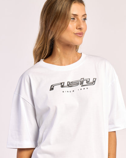 Remera Mc Rusty Metallic Rusty Boxy Tee Ld White