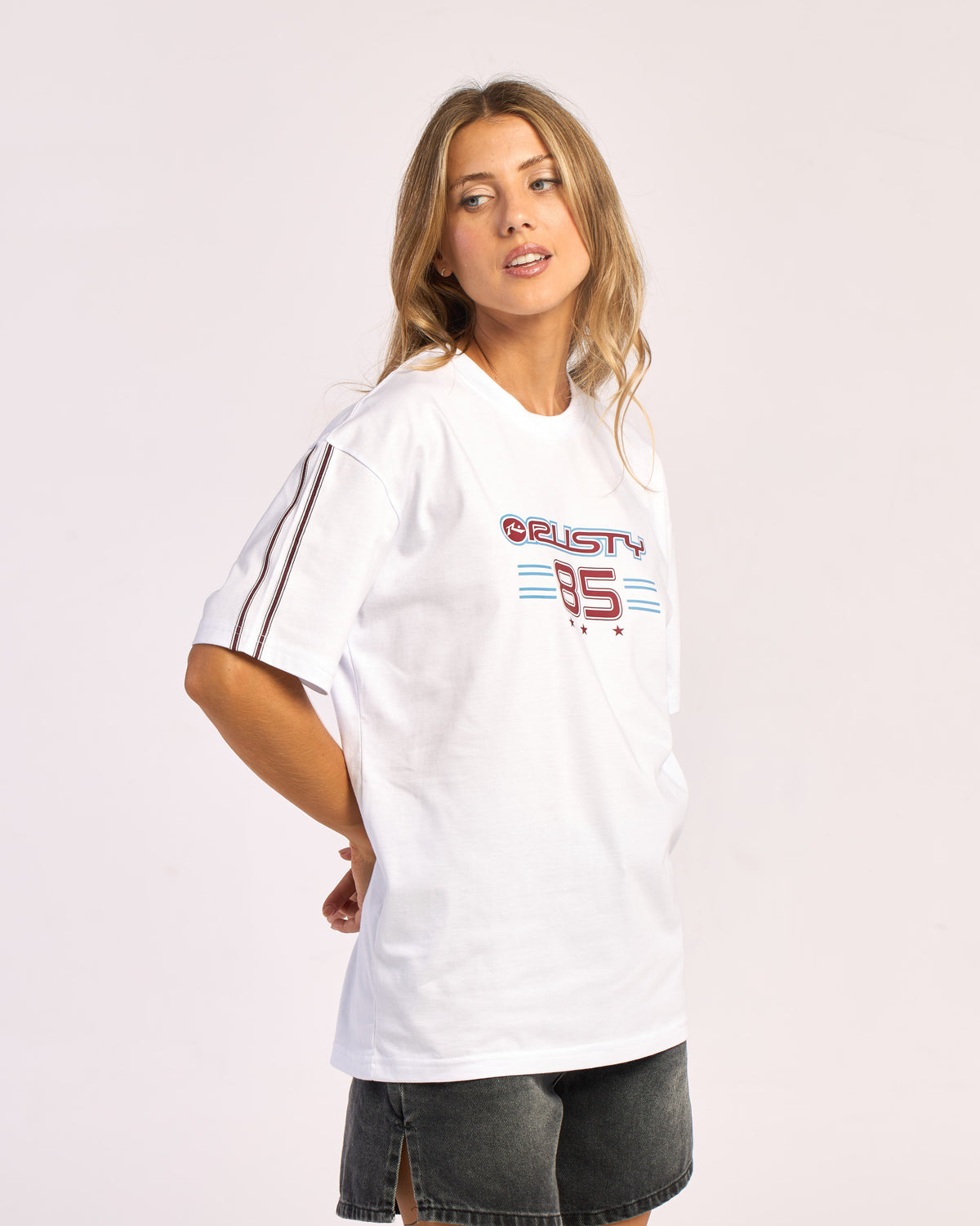 Remera Mc Rusty Wavers Tide Oversize Tee Ld White