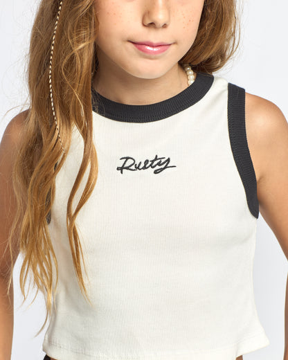 Musculosa Rusty Brand Racer 2.0 Tank Girls Ecru