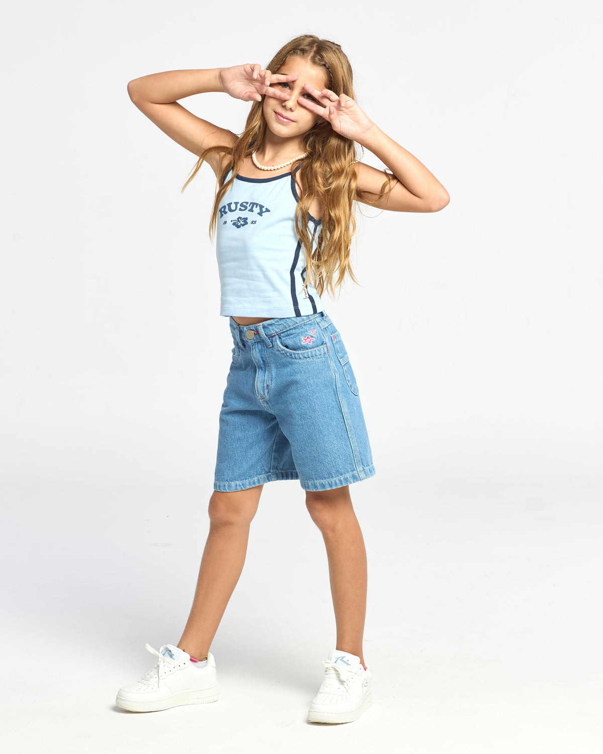 Musculosa Rusty Bella Tank Girls Retro Blue
