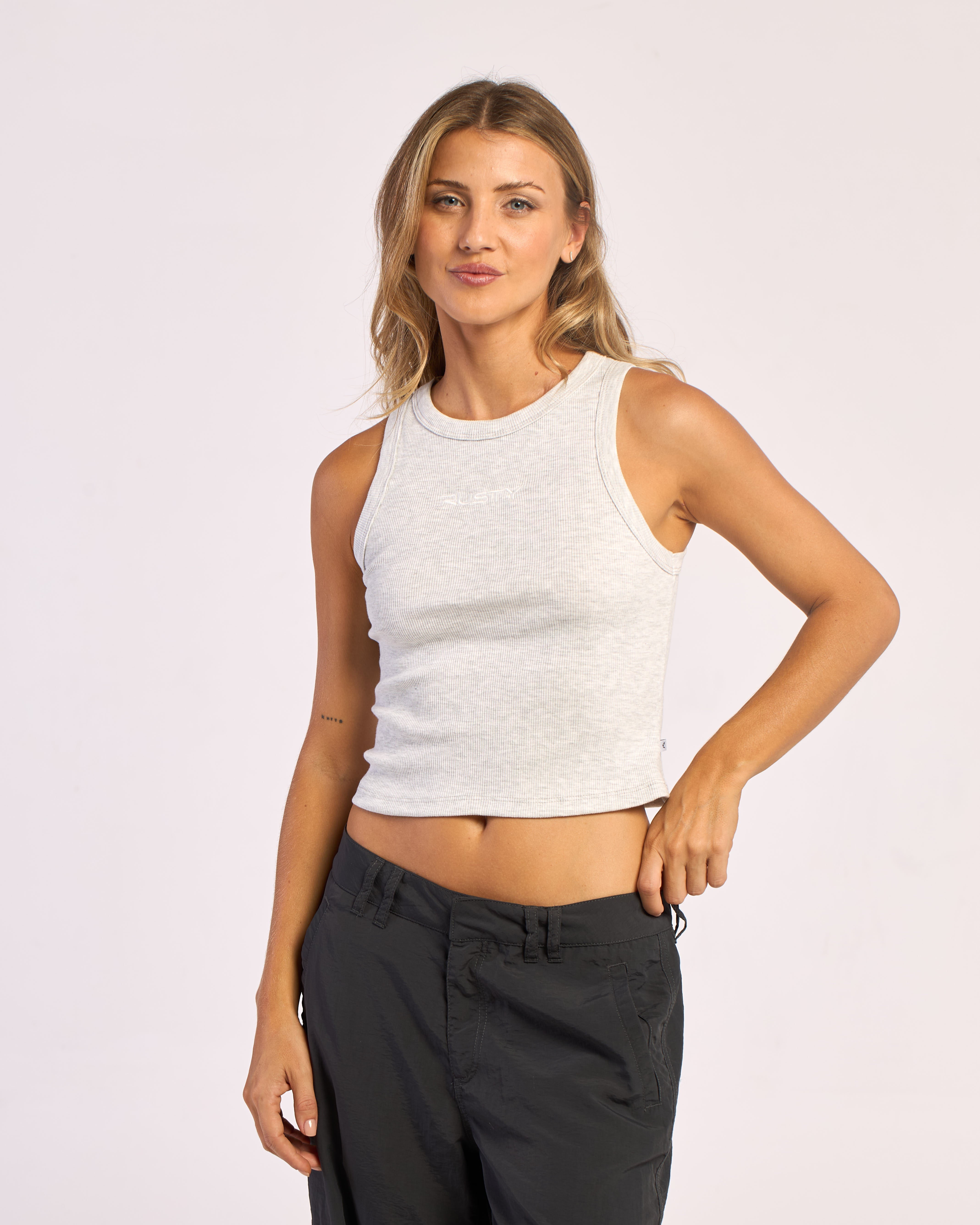 Musculosa Rusty Brand Racer 2.0 Tank Ld Grey Marle