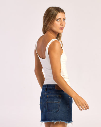 Musculosa Rusty Hanna Square Neck Tank Ld White