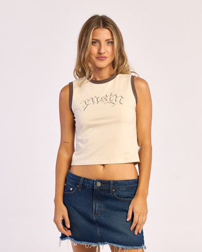Musculosa Rusty Pacific Ringer Tank Ld Ecru