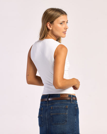 Musculosa Rusty Vixen Vee Neck Tank Ld White