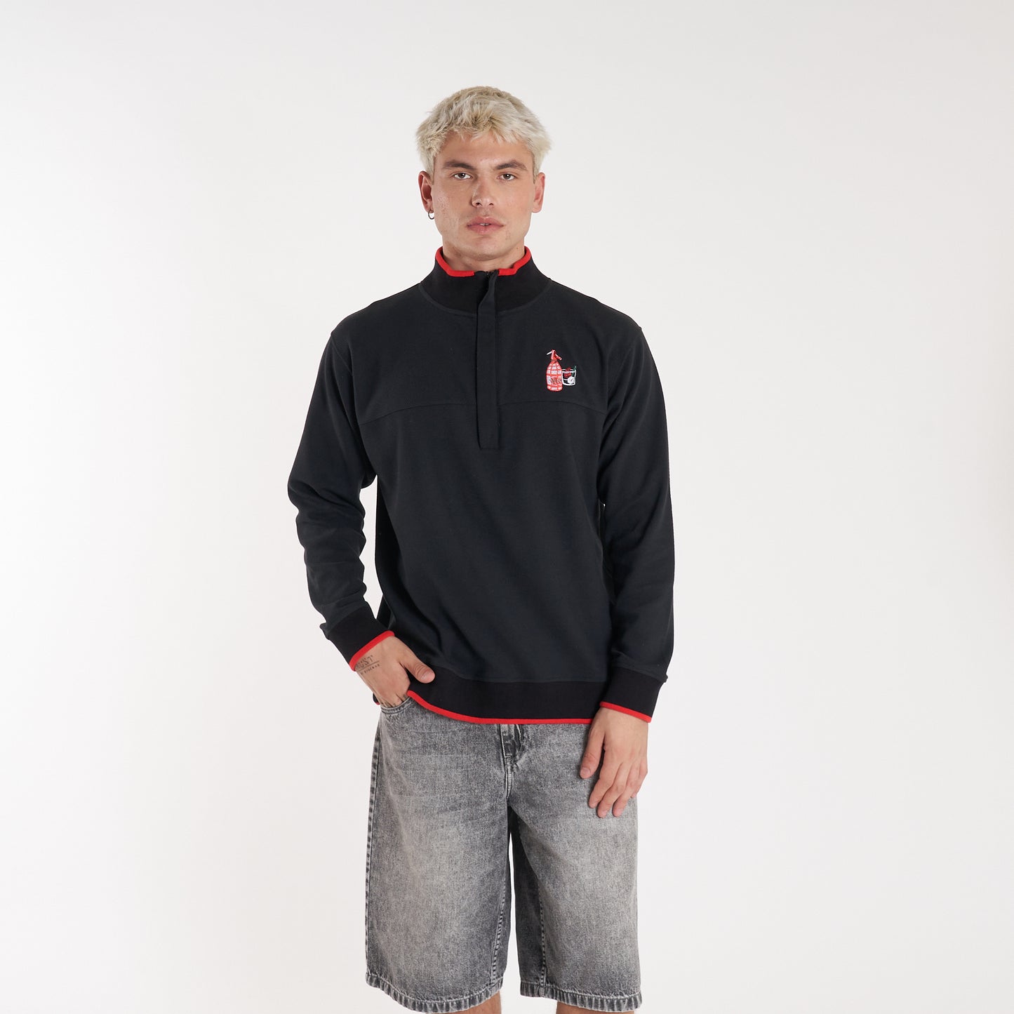 Buzo Vulk Vacation Half Zip Black