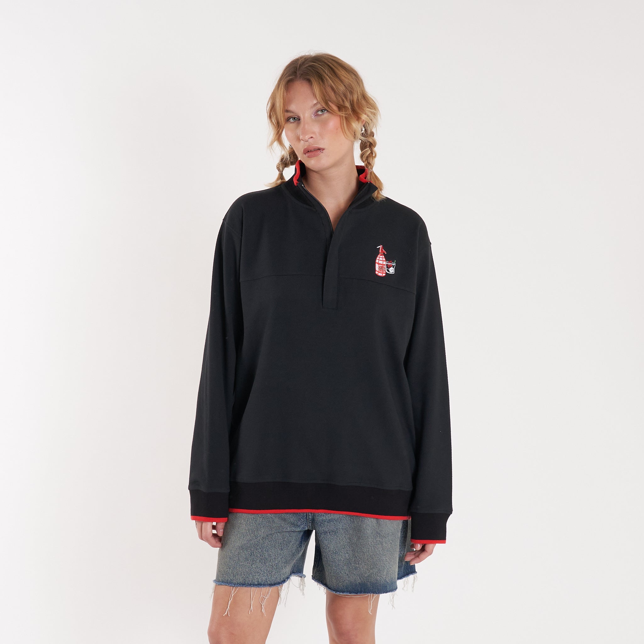 Buzo Vulk Vacation Half Zip Black