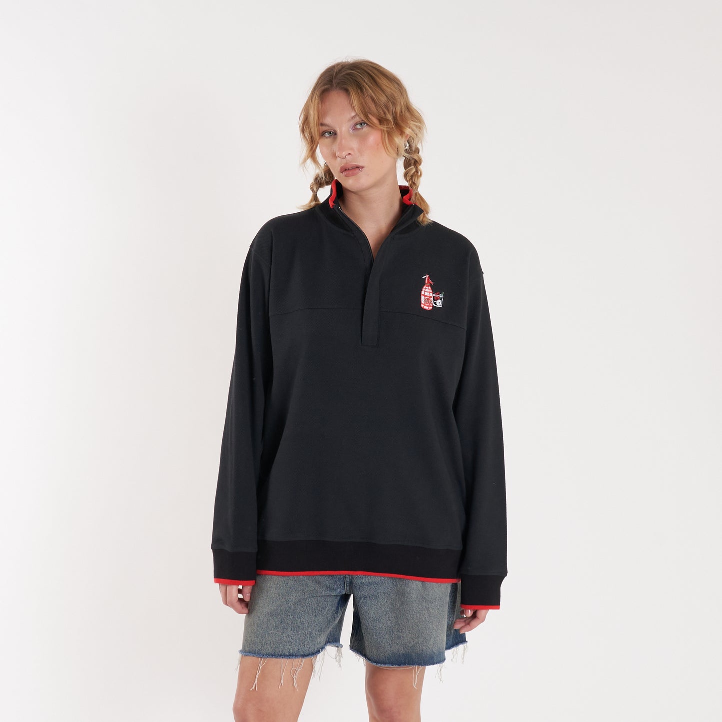 Buzo Vulk Vacation Half Zip Black