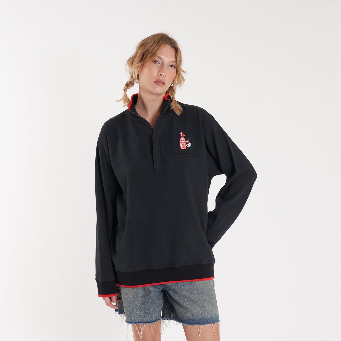 Buzo Vulk Vacation Half Zip Black