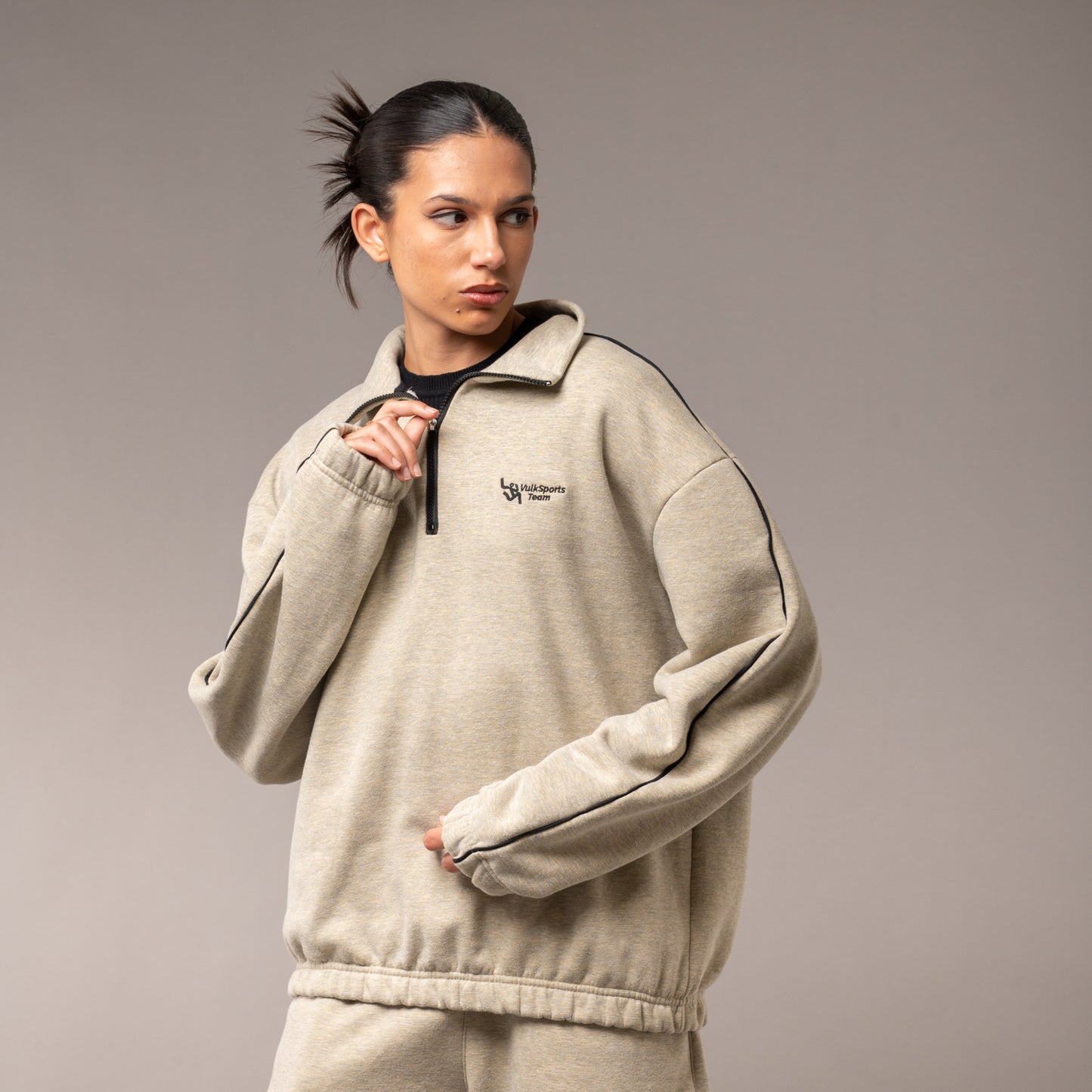 Buzo Vulk Jasper Half Zip Grey