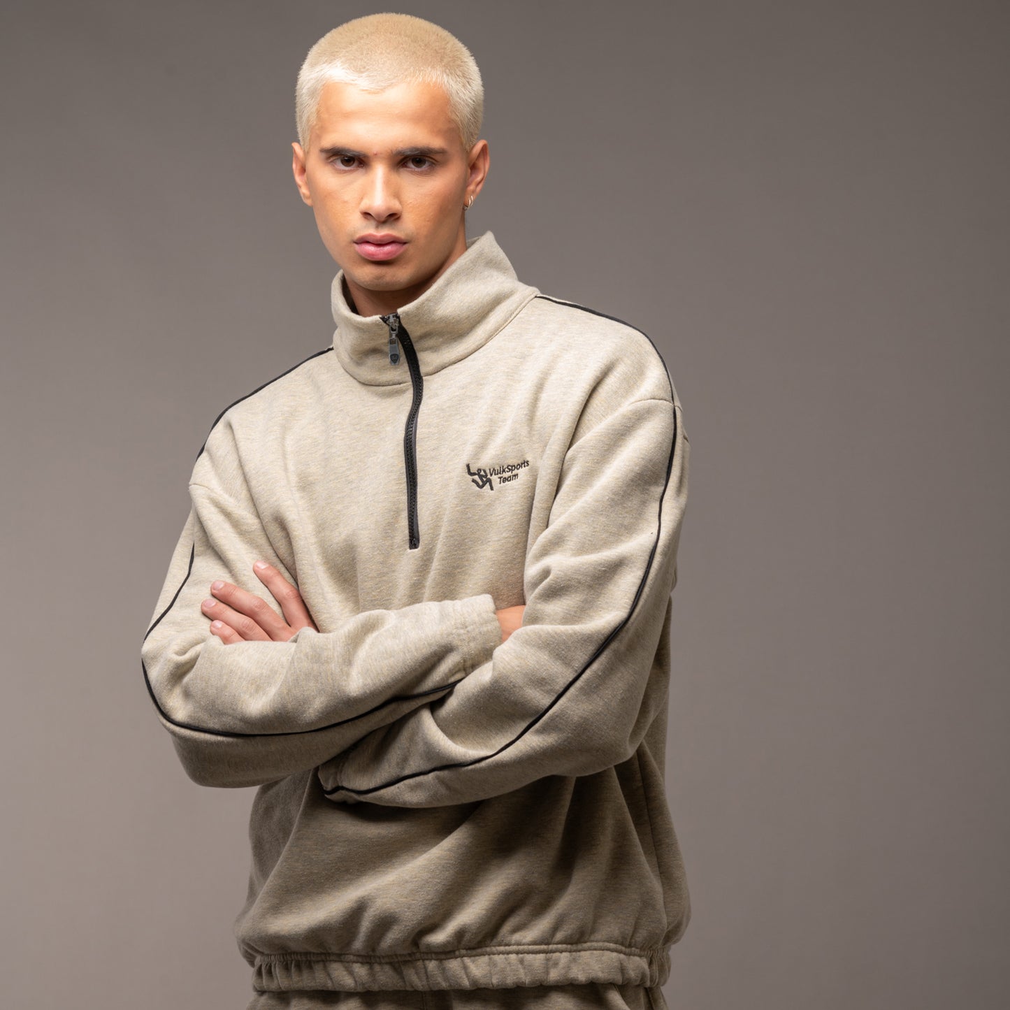 Buzo Vulk Jasper Half Zip Grey