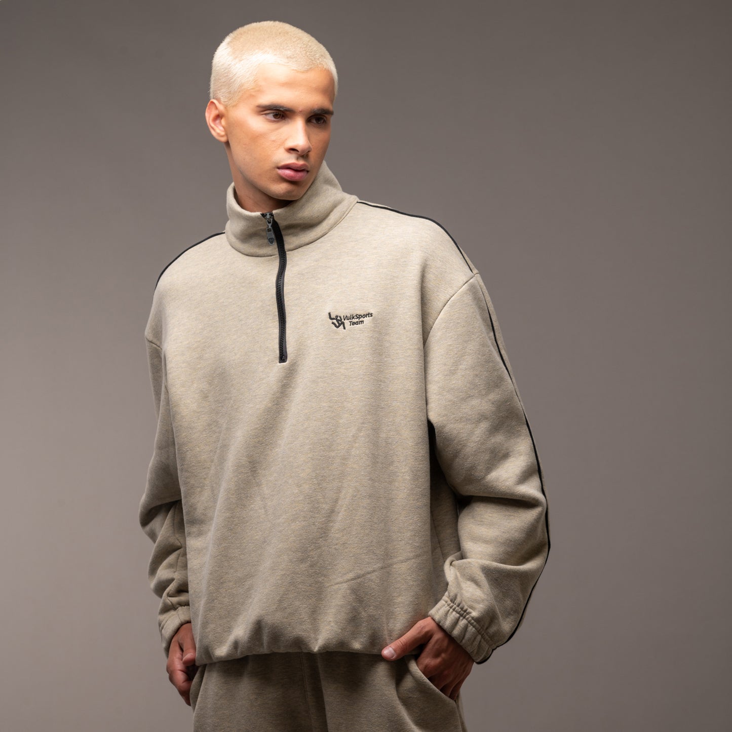 Buzo Vulk Jasper Half Zip Grey