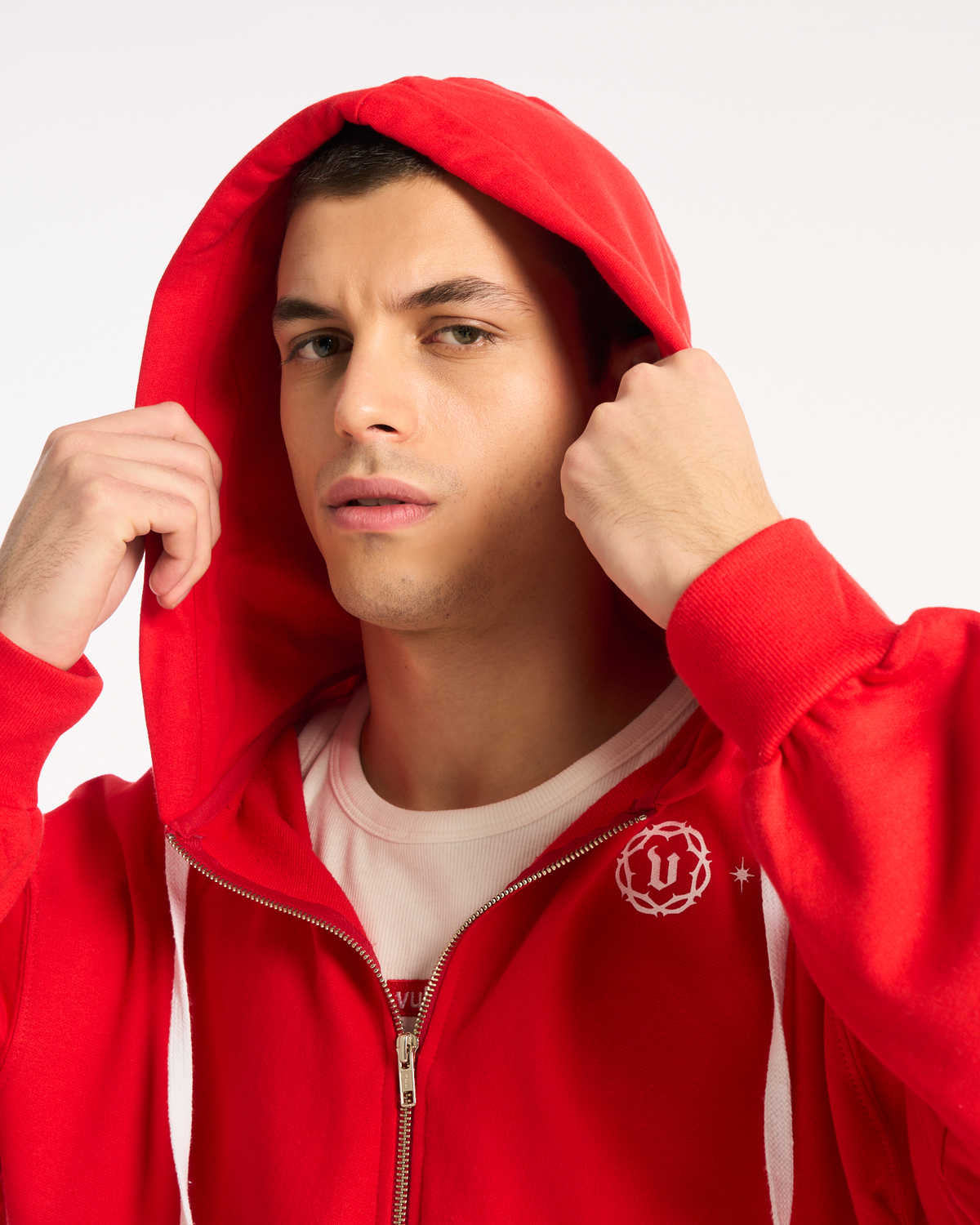 Campera Canguro Vulk Mitch Zip Hood Red