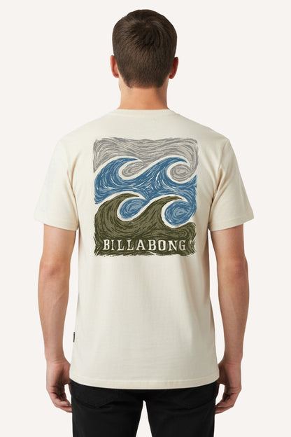 Remera Mc Billabong Crayon Wave Tee Crudo
