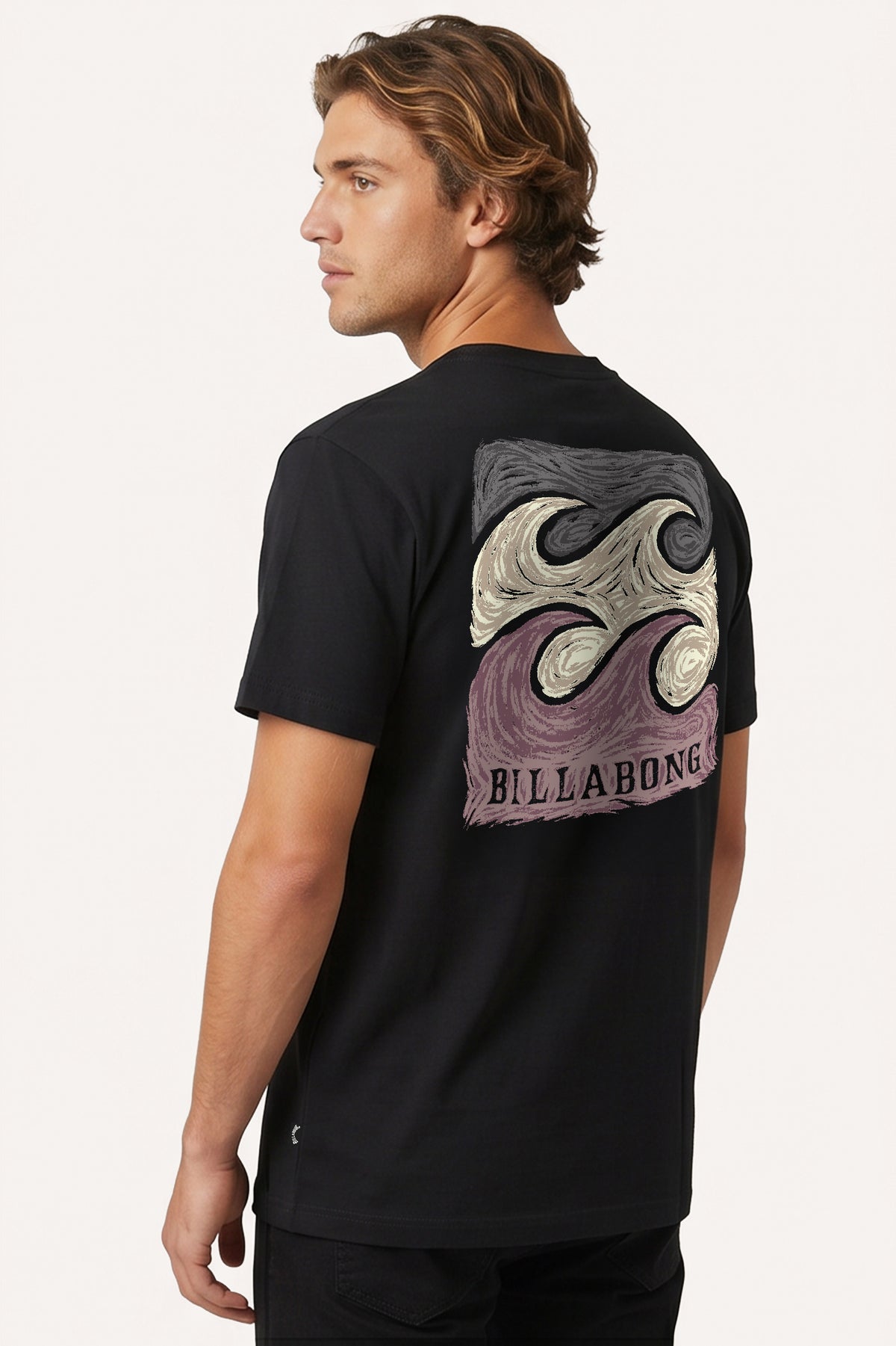 Remera Mc Billabong Crayon Wave Tee Negro