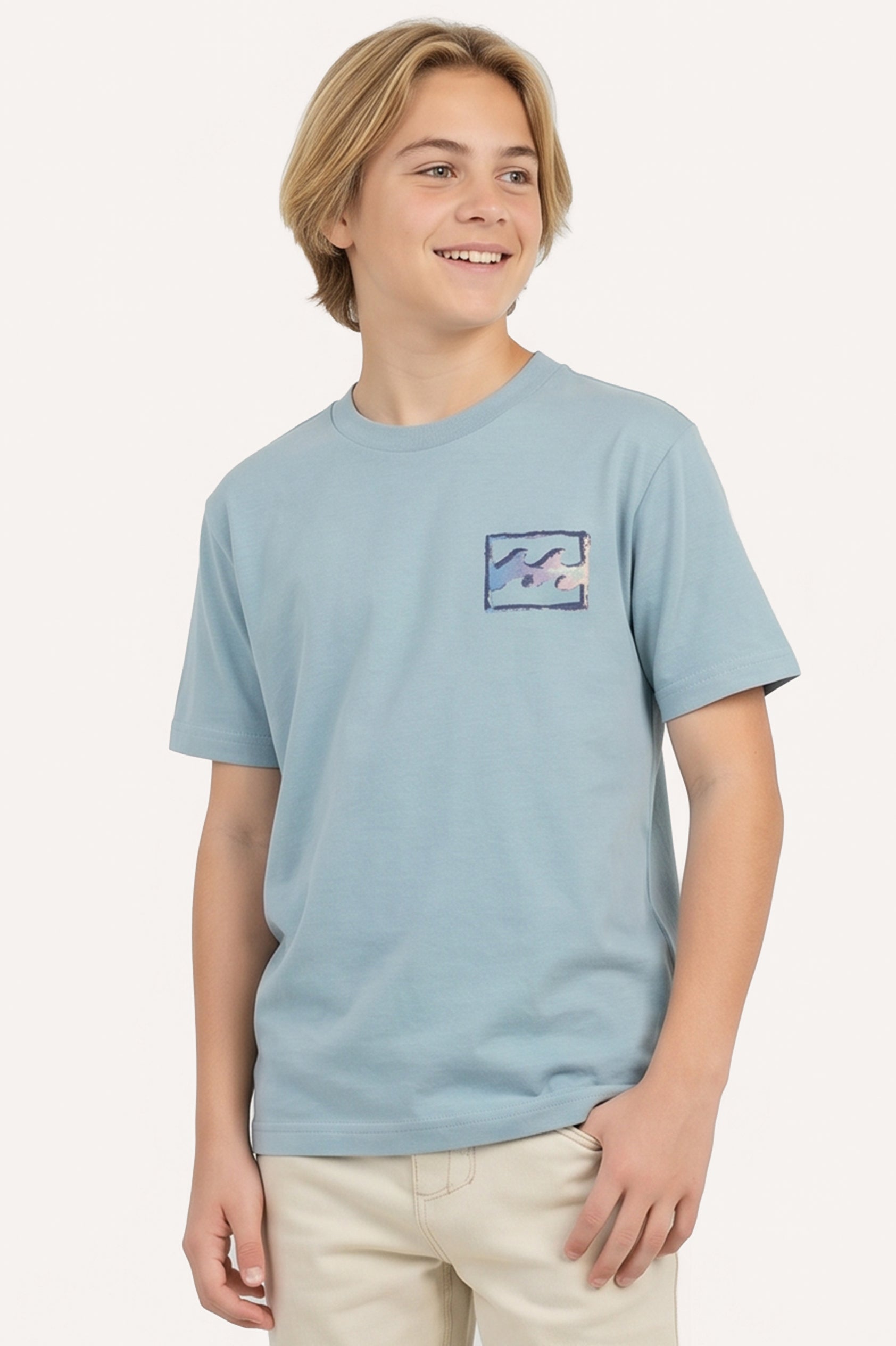 Remera Mc Billabong New Crayon Wave Over Tee Boys Celeste
