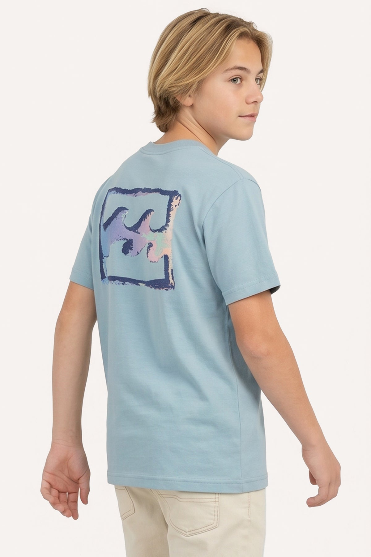 Remera Mc Billabong New Crayon Wave Over Tee Boys Celeste