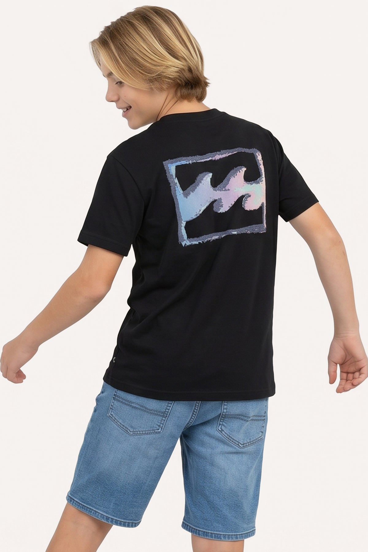 Remera Mc Billabong New Crayon Wave Over Tee Boys Negro