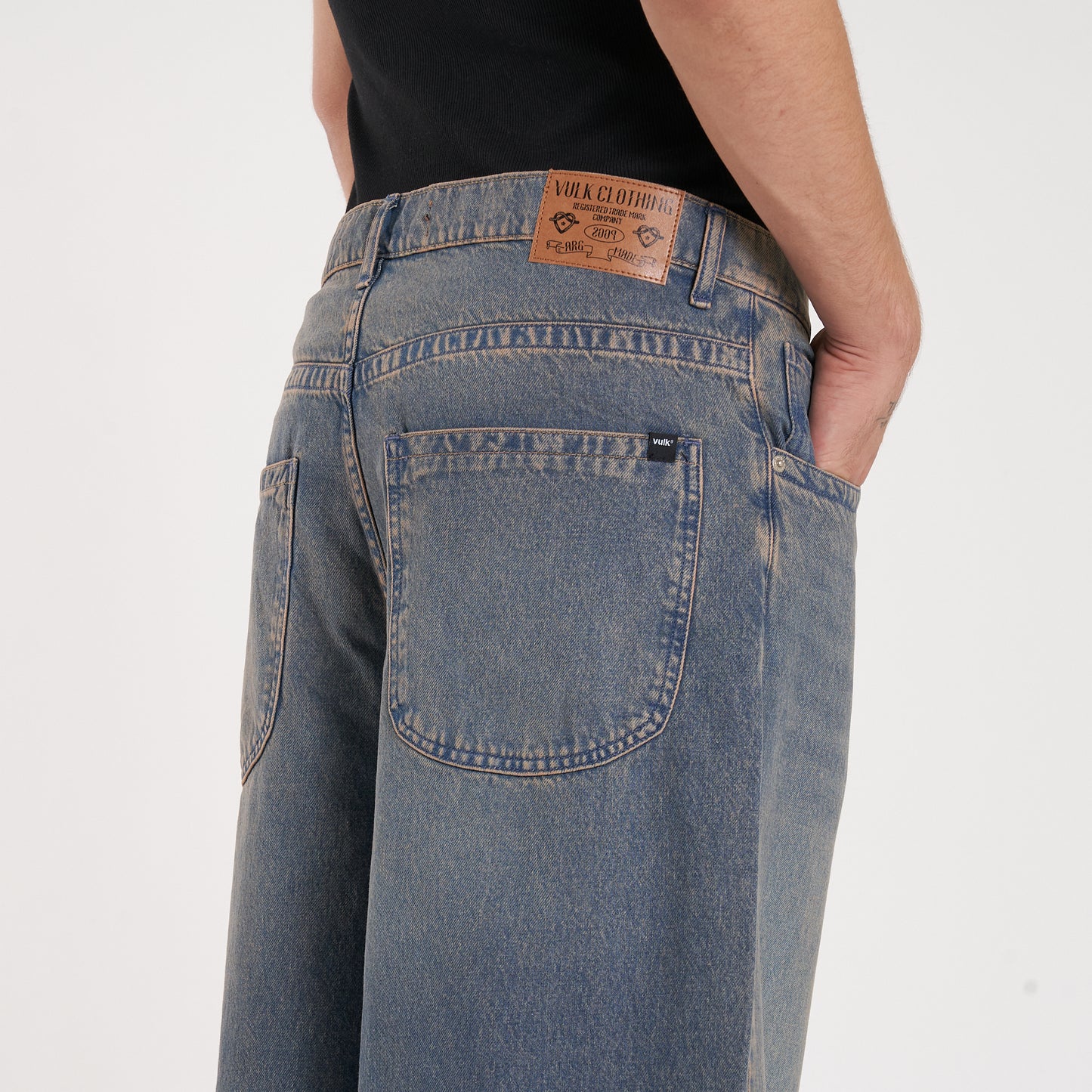 Jean Vulk Erza Wide Long Jean Blue Sand