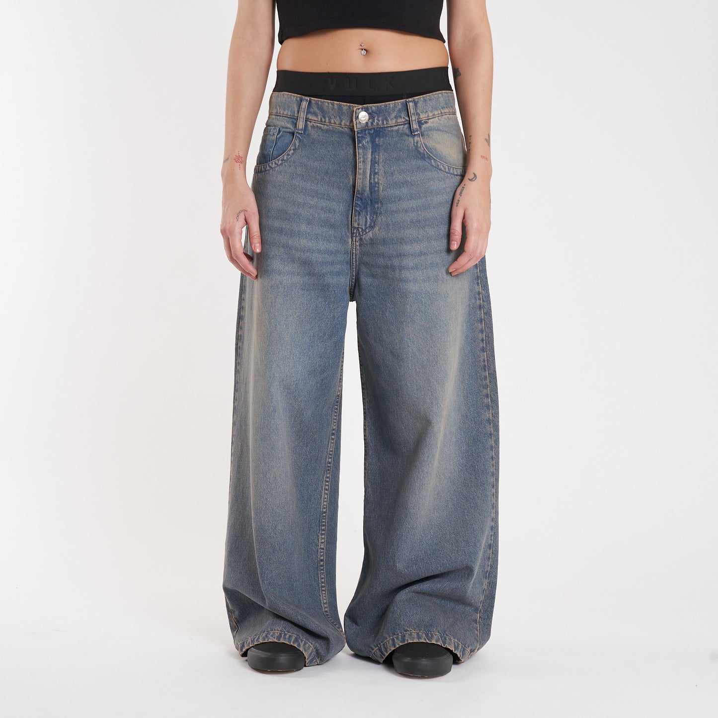 Jean Vulk Erza Wide Long Jean Blue Sand