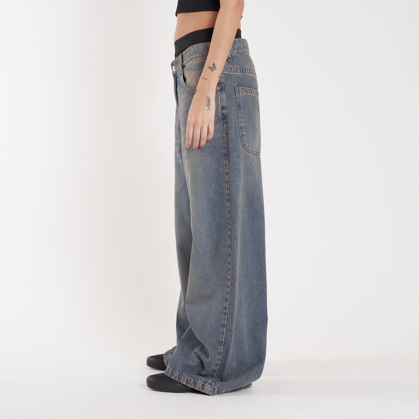 Jean Vulk Erza Wide Long Jean Blue Sand
