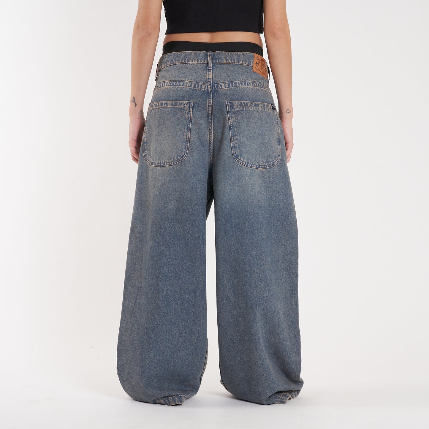 Jean Vulk Erza Wide Long Jean Blue Sand