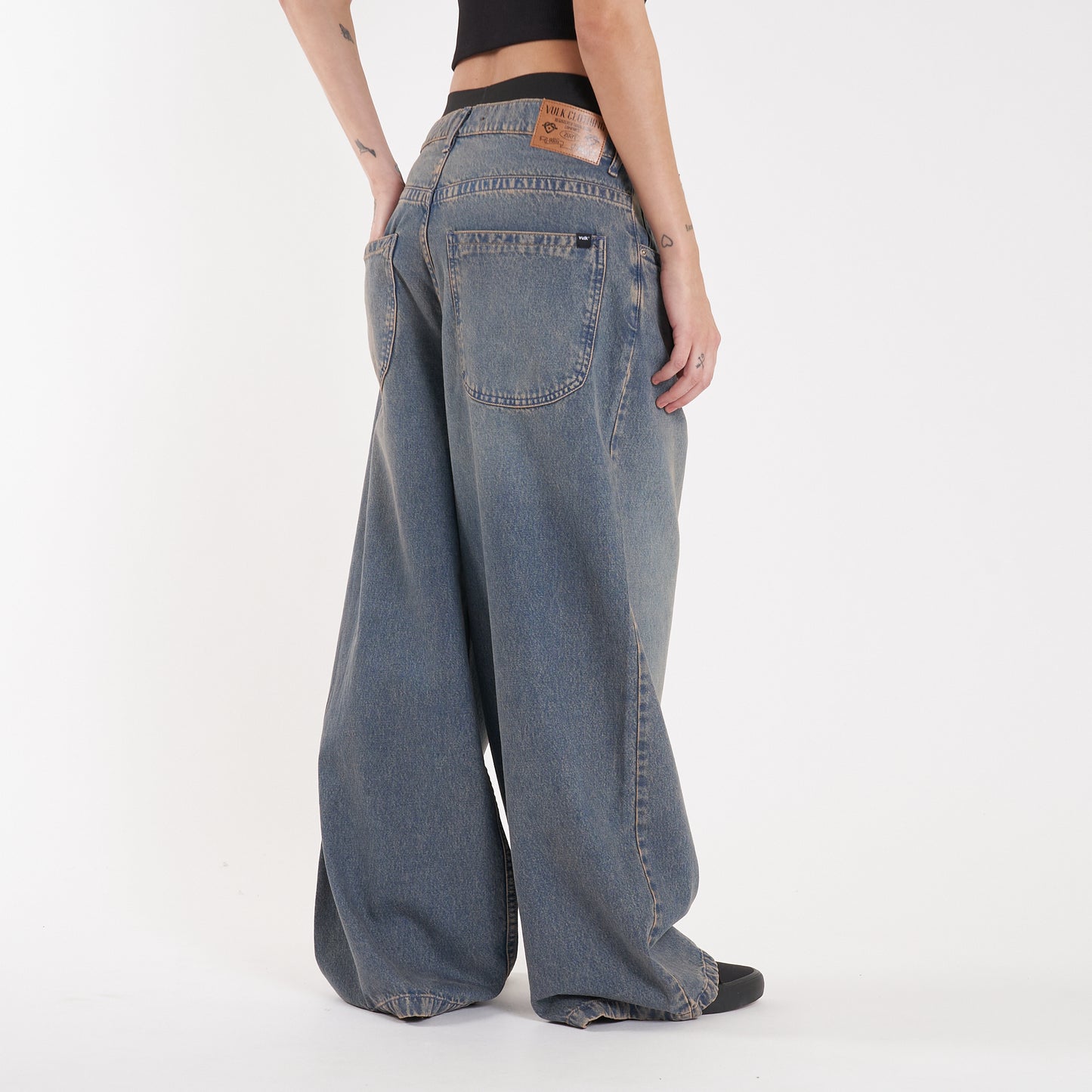 Jean Vulk Erza Wide Long Jean Blue Sand