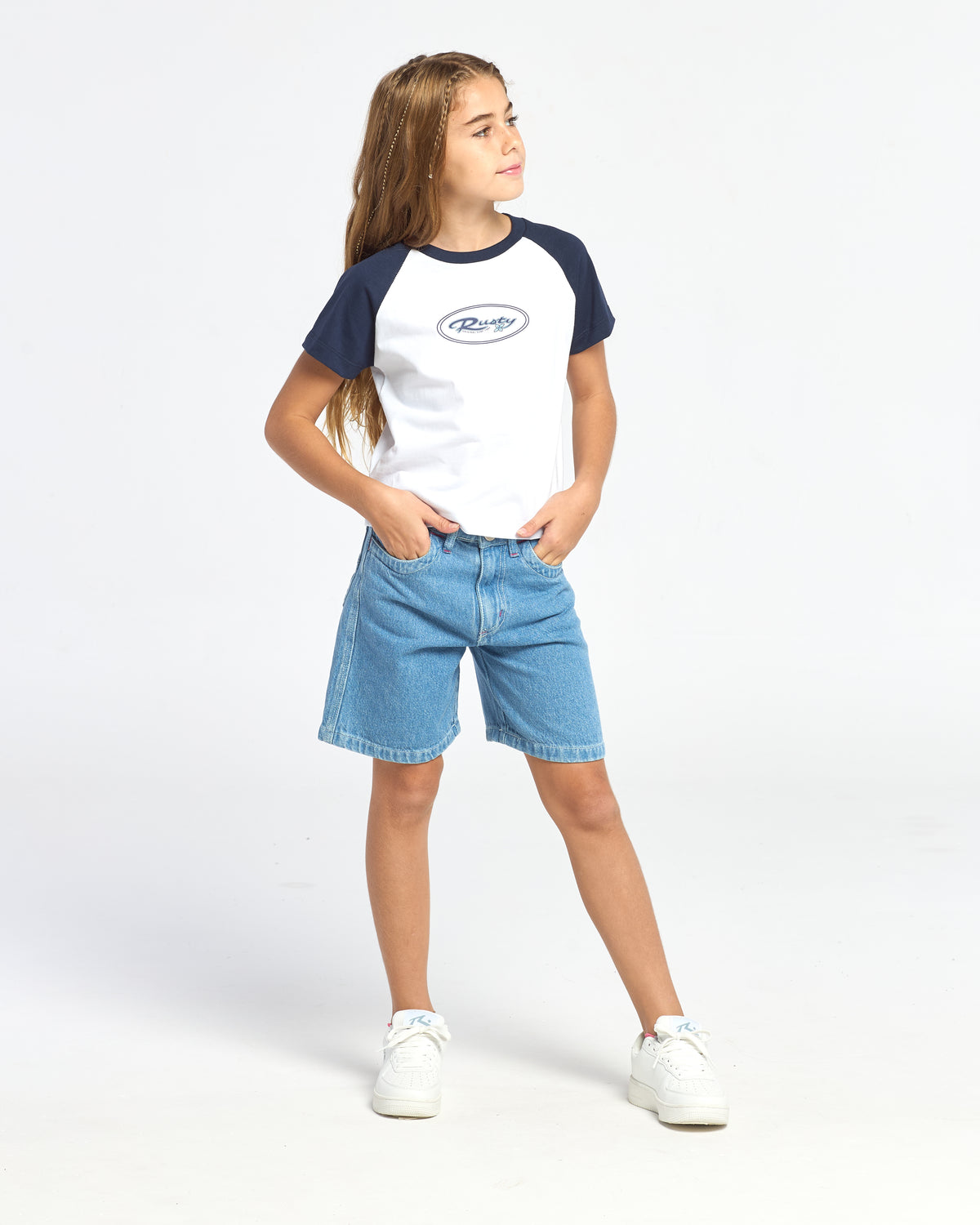 Short Urbano Rusty Flip Girl 2.0 Denim Jort Girls Blue