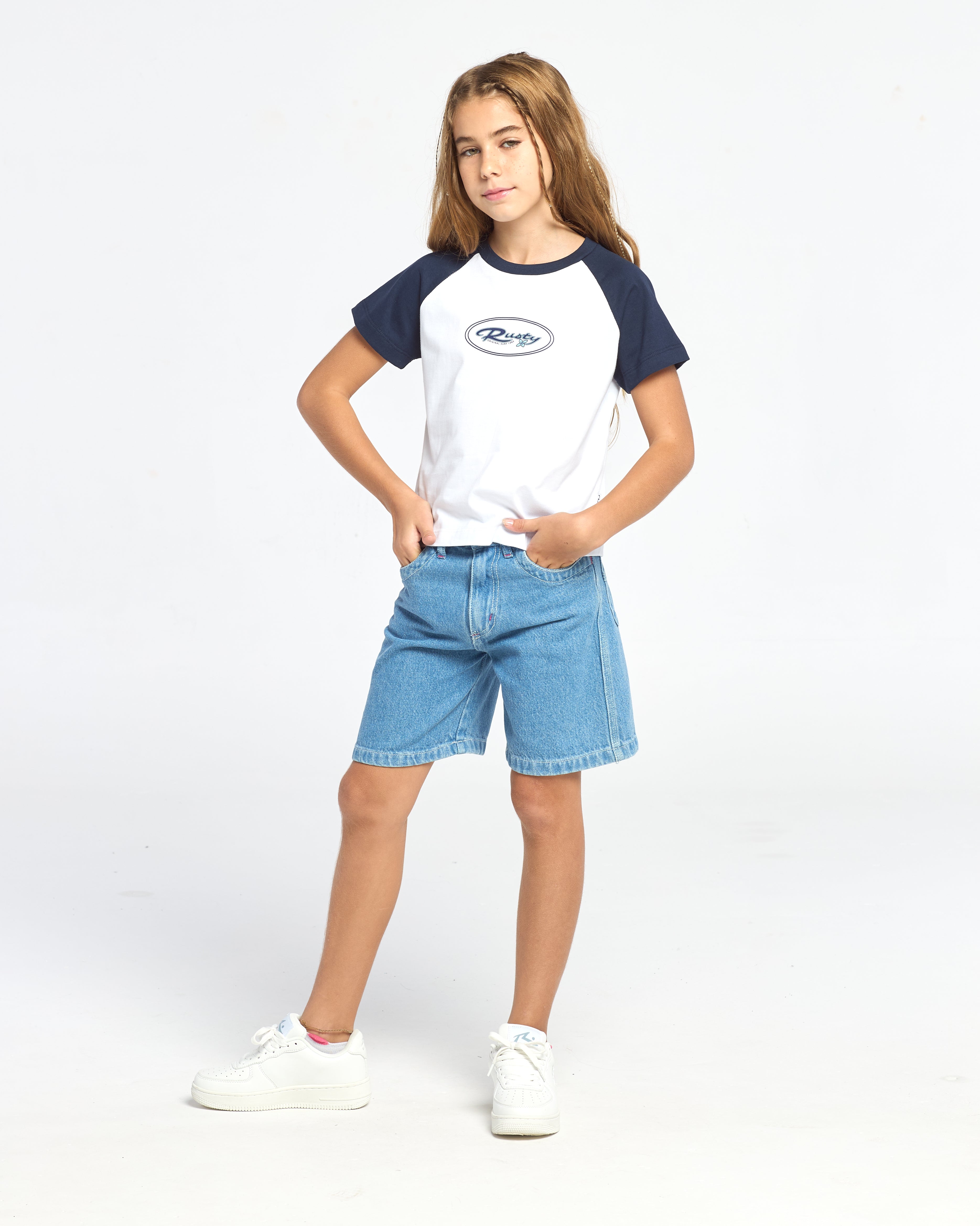 Short Urbano Rusty Flip Girl 2.0 Denim Jort Girls Blue