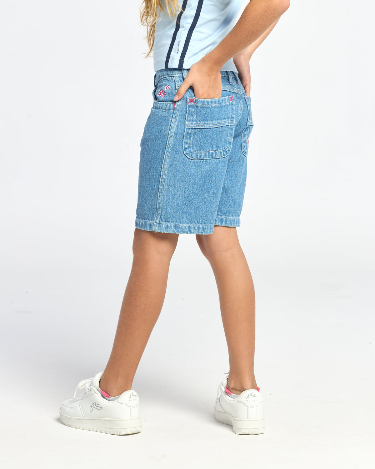 Short Urbano Rusty Flip Girl 2.0 Denim Jort Girls Blue