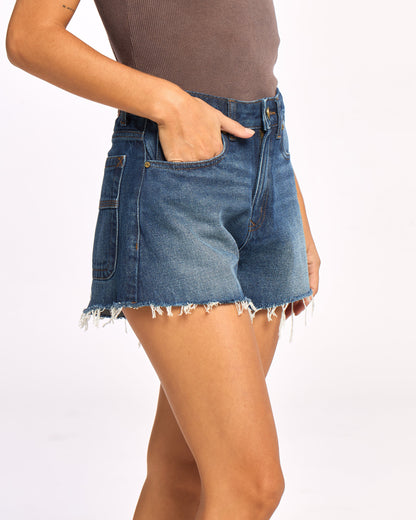 Bermuda Rusty Penny 2.0 Kick Flare Denim Short Ld Deep Sea Blue