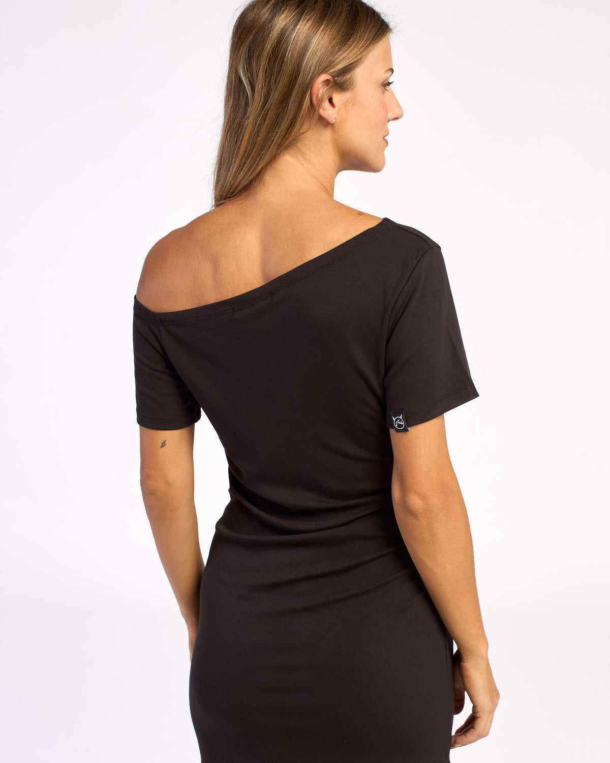 Vestido Rusty Sally Slouch Off Shoulder Dress Ld Black