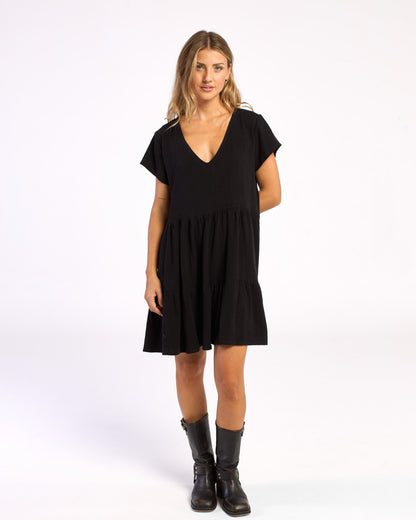 Vestido Rusty Tiered Dress Ld Black